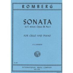 Romberg Sonata In E Minor Op. 38 No. 1. For Cello and piano. Edited by Peter Jansen. International